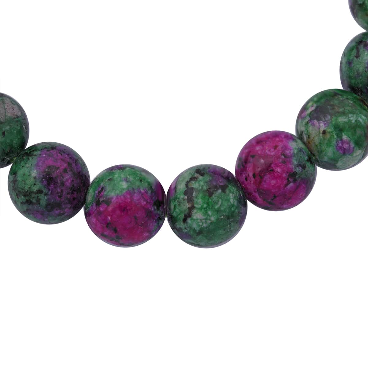 Ruby Zoisite 100.00 ctw Beaded Stretch Bracelet image number 3