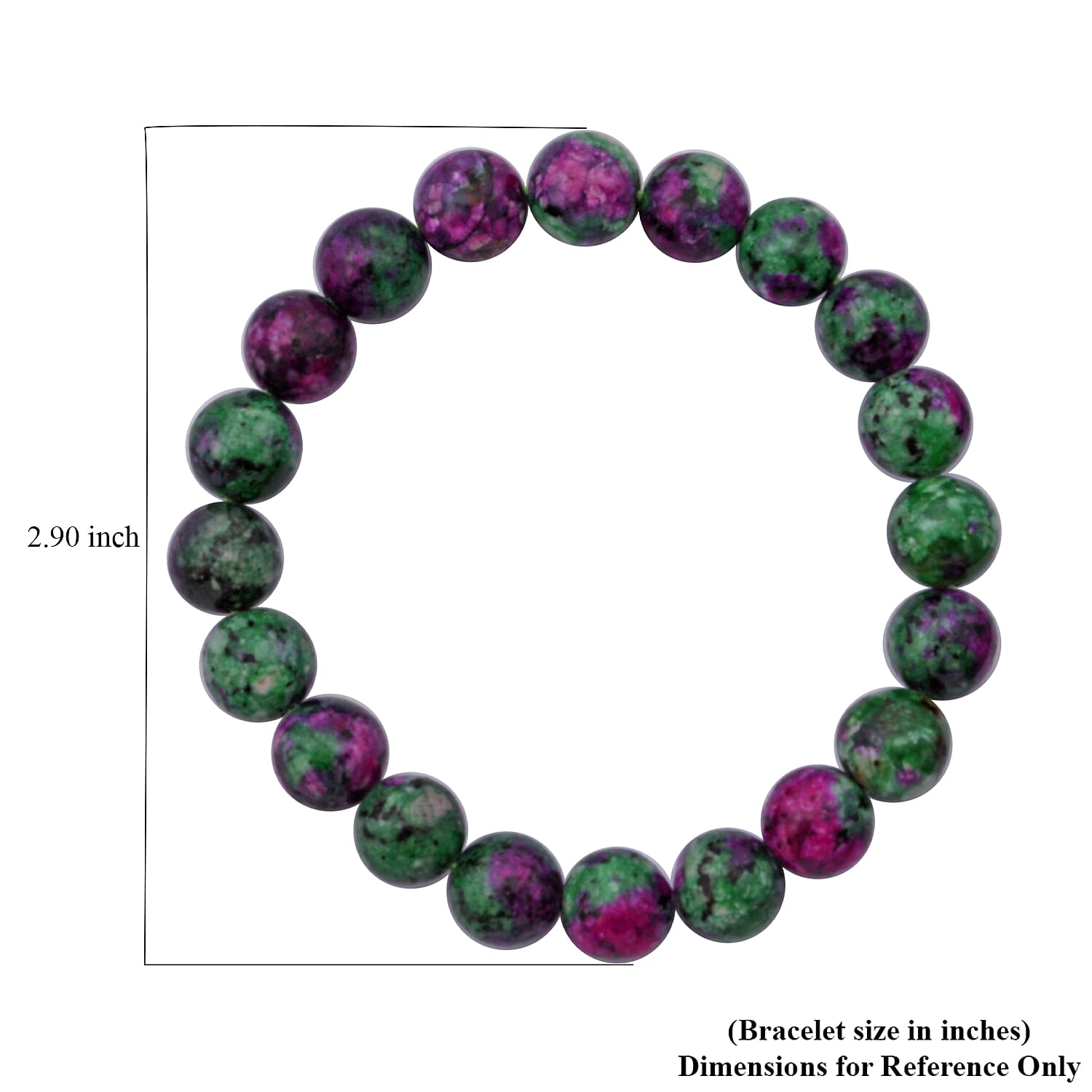 Ruby Zoisite 100.00 ctw Beaded Stretch Bracelet