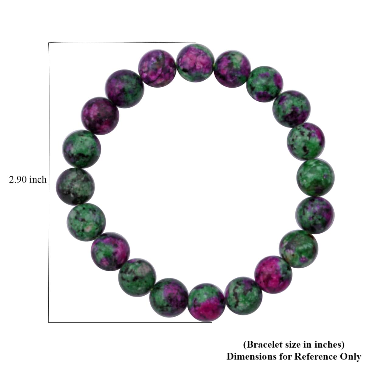 Ruby Zoisite 100.00 ctw Beaded Stretch Bracelet image number 4