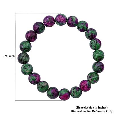 Ruby Zoisite 100.00 ctw Beaded Stretch Bracelet