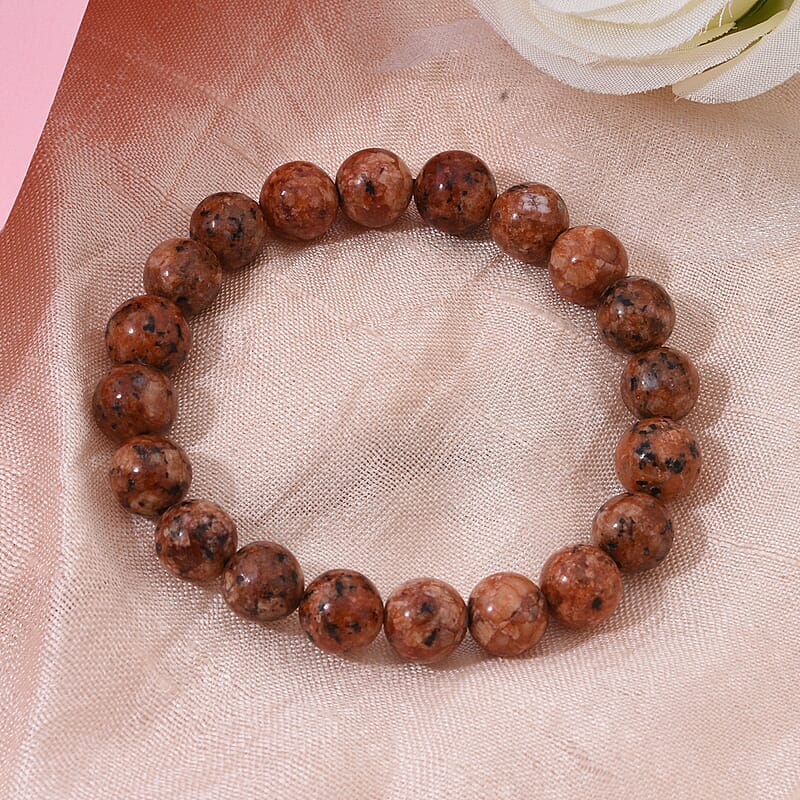 Brown Agate 100.00 ctw Beaded Stretch Bracelet