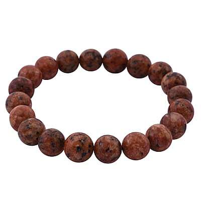 Brown Agate 100.00 ctw Beaded Stretch Bracelet