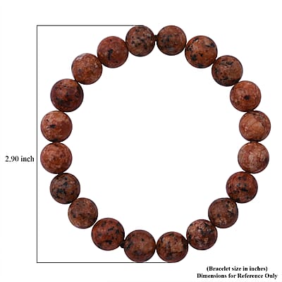 Brown Agate 100.00 ctw Beaded Stretch Bracelet