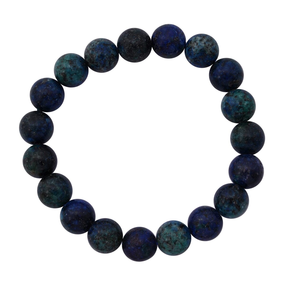 Blue Green Agate 100.00 ctw Beaded Stretch Bracelet image number 0