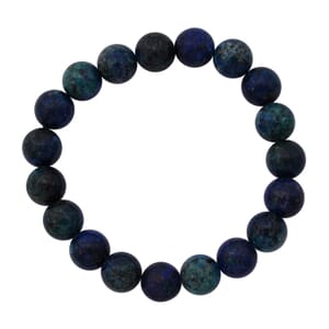 Blue Green Agate 100.00 ctw Beaded Stretch Bracelet