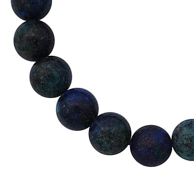 Blue Green Agate 100.00 ctw Beaded Stretch Bracelet