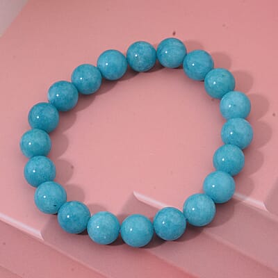 Amazonite Quartz 100.00 ctw Beaded Stretch Bracelet