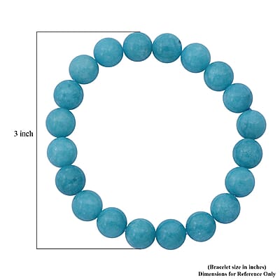 Amazonite Quartz 100.00 ctw Beaded Stretch Bracelet