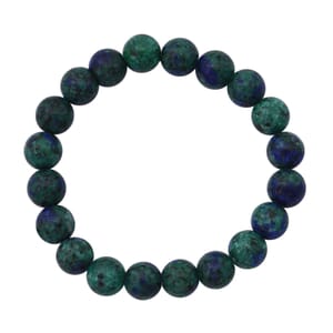 Azurite Malachite Agate 100.00 ctw Beaded Stretch Bracelet