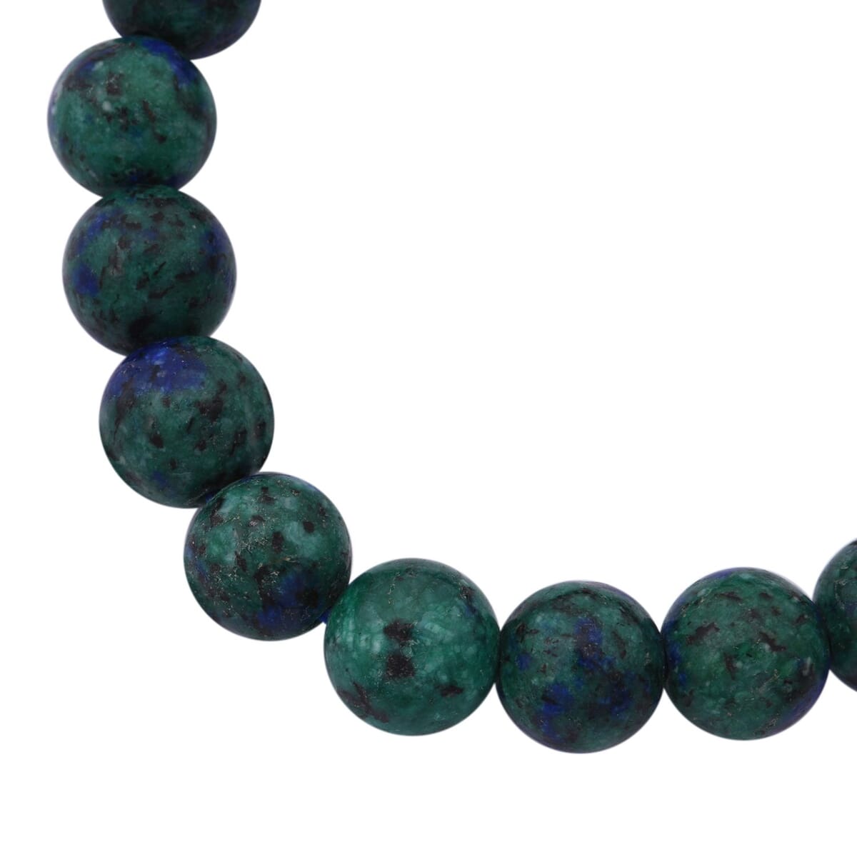 Azurite Malachite Agate 100.00 ctw Beaded Stretch Bracelet image number 3