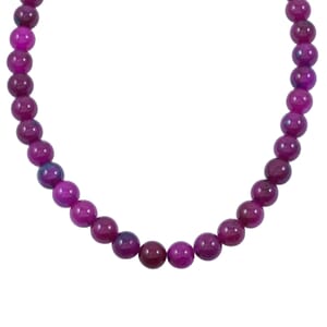 Multi Color Quartz Beaded Necklace (18 Inches) in Sterling Silver 285.00 ctw