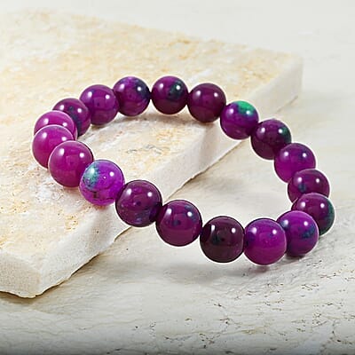 Multi Color Quartz Beaded Beaded Stretch Bracelet 175.00 ctw
