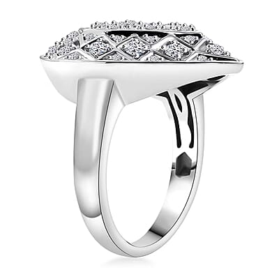 GP Lab Grown Diamond SI 1.00 ctw Heart Ring in Rhodium Over Sterling Silver (Size 10.0)