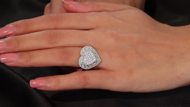 GP Luxuriant Lab Grown Diamond (SI) Ring in Rhodium Over Sterling Silver (Size 7.0) 1.00 ctw