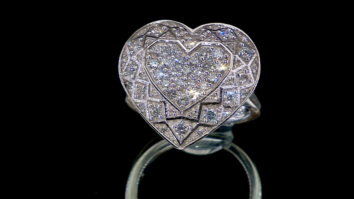 GP Luxuriant Lab Grown Diamond (SI) Ring in Rhodium Over Sterling Silver (Size 7.0) 1.00 ctw