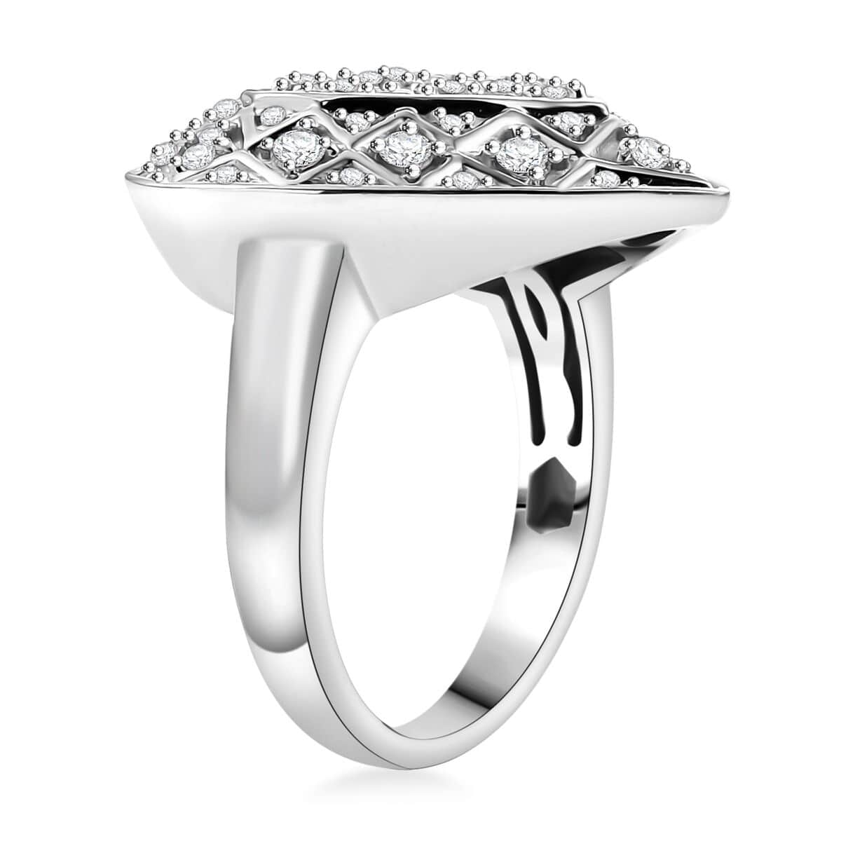 GP Amore Collection Luxuriant Lab Grown Diamond SI 1.00 ctw Heart Ring in Rhodium Over Sterling Silver (Size 7.0) image number 3