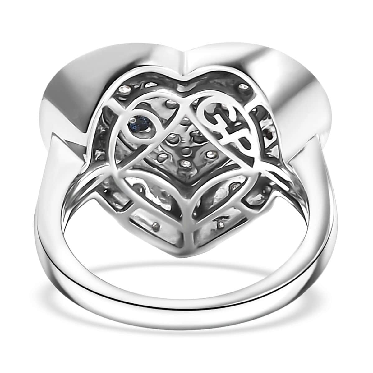 GP Amore Collection Luxuriant Lab Grown Diamond SI 1.00 ctw Heart Ring in Rhodium Over Sterling Silver (Size 7.0) image number 4