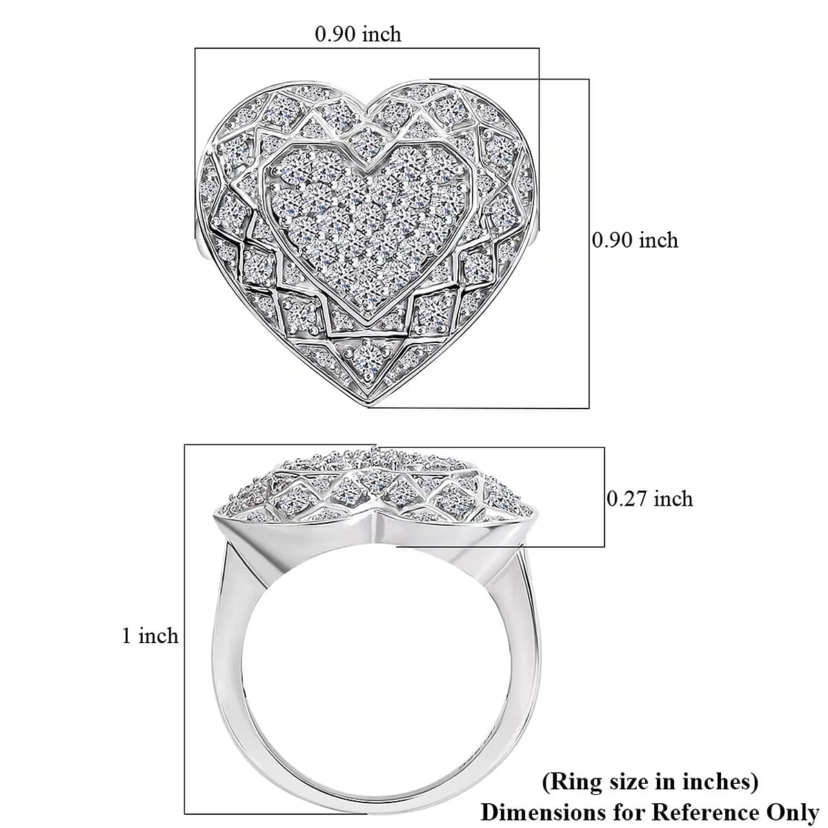 GP Luxuriant Lab Grown Diamond (SI) Ring in Rhodium Over Sterling Silver (Size 7.0) 1.00 ctw image number 8