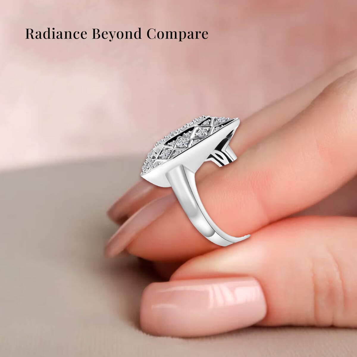 Luxuriant Lab Grown Diamond SI 1.00 ctw Heart Ring in Rhodium Over Sterling Silver (Size 8.0) image number 4