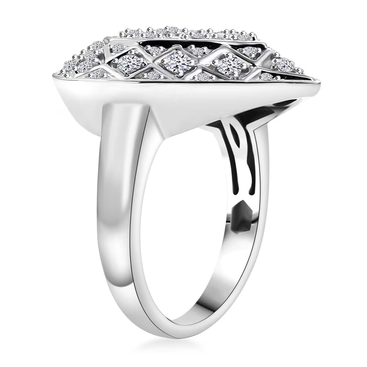 Luxuriant Lab Grown Diamond SI 1.00 ctw Heart Ring in Rhodium Over Sterling Silver (Size 8.0) image number 9