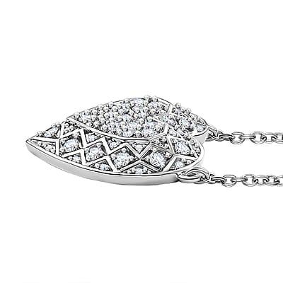 GP Amore Collection Lab Grown Diamond SI 1.00 ctw Heart Necklace in Rhodium Over Sterling Silver 18 Inches