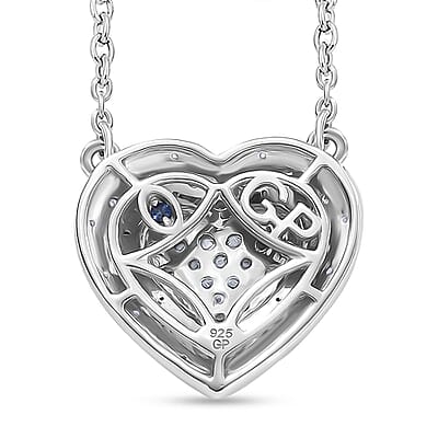 GP Amore Collection Lab Grown Diamond SI 1.00 ctw Heart Necklace in Rhodium Over Sterling Silver 18 Inches