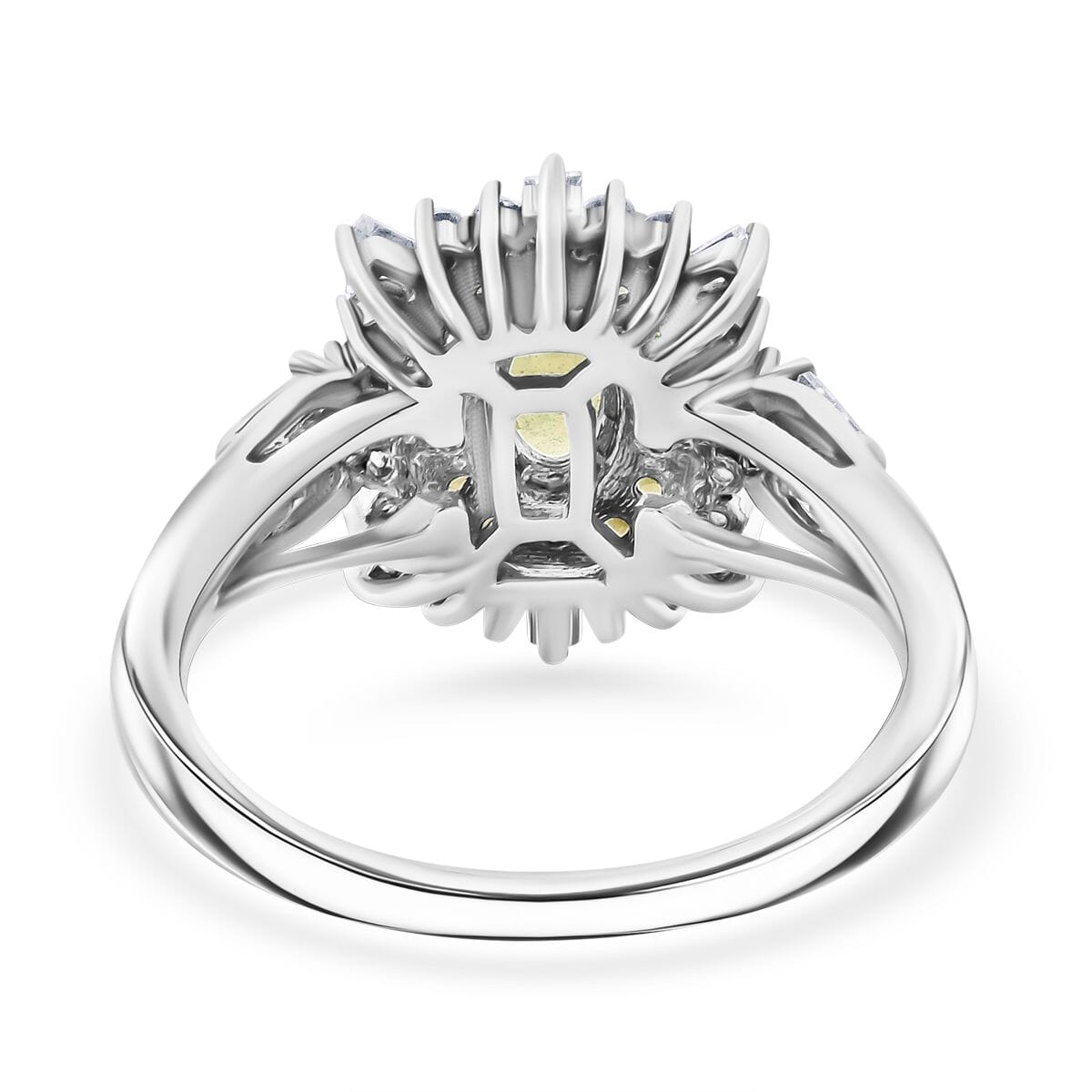 Tsavorite Garnet and Moissanite 1.30 ctw Ring in Rhodium Over Sterling Silver (Size 7.0) image number 4