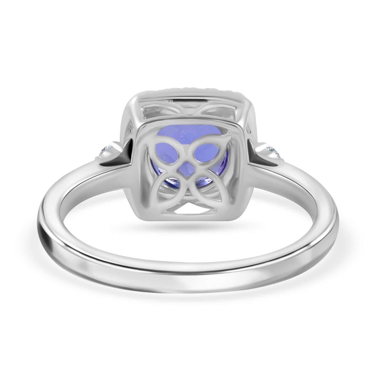 Certified & Appraised Rhapsody AAAA Tanzanite and E-F VS Diamond 1.80 ctw Ring in 950 Platinum (Size 6.5) 5.70 Grams image number 3
