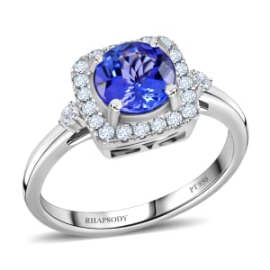 Certified & Appraised Rhapsody AAAA Tanzanite and E-F VS Diamond 1.80 ctw Ring in 950 Platinum (Size 8.0) 5.70 Grams