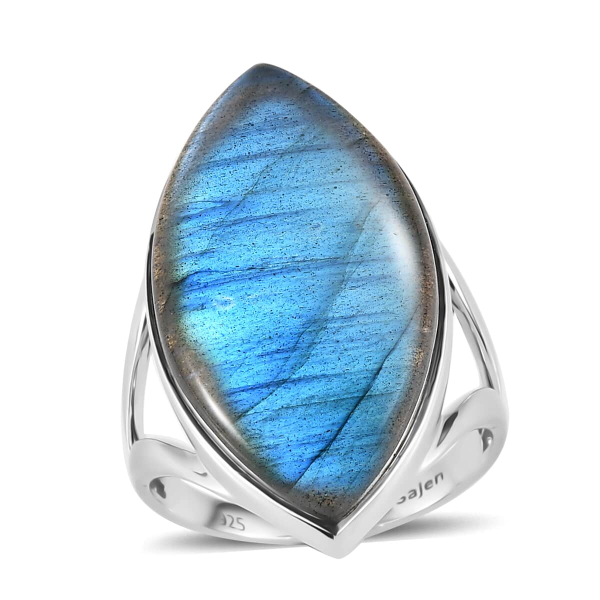 Labradorite  Ring in rhodium Sterling Silver 19.63 ctw image number 0