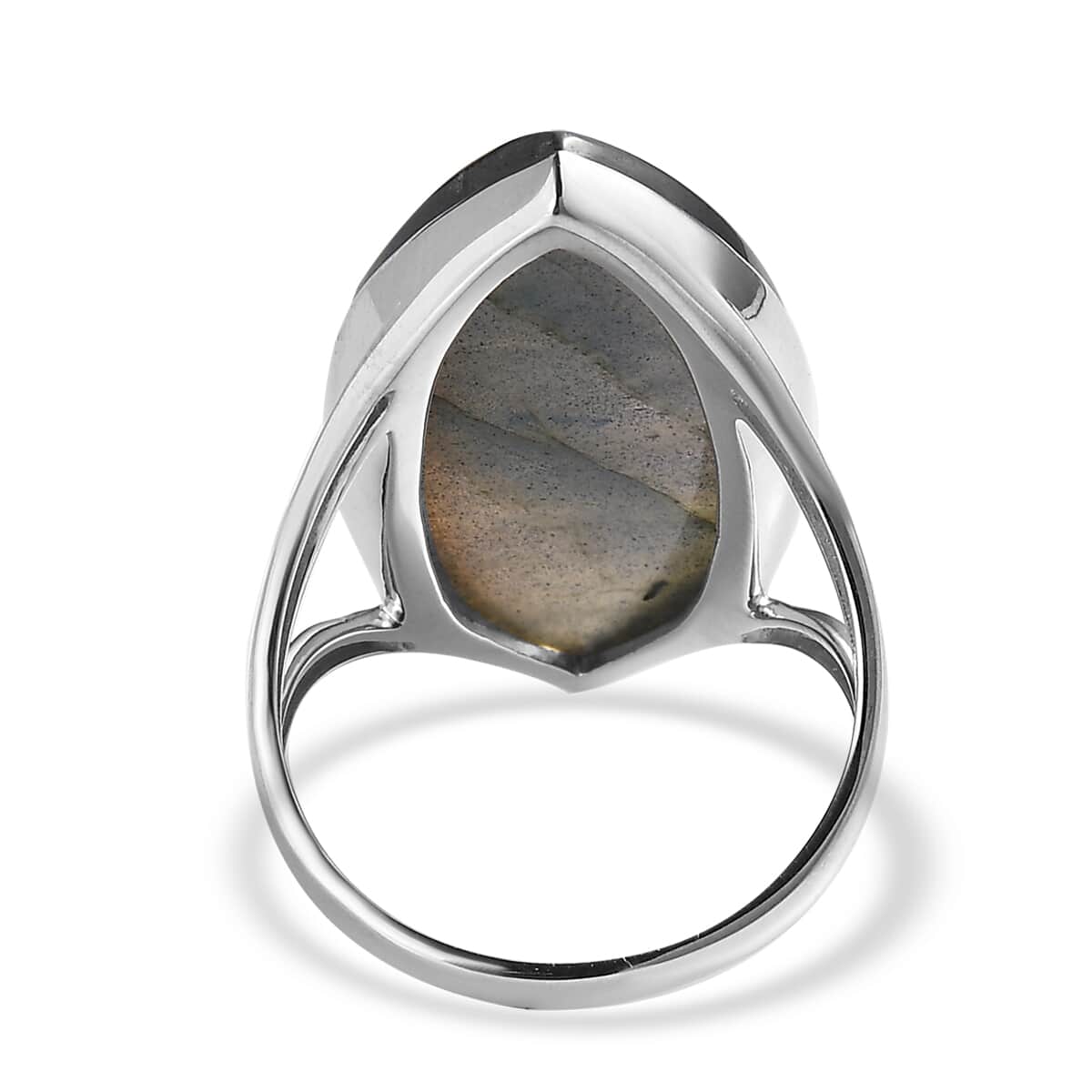 Labradorite  Ring in rhodium Sterling Silver 19.63 ctw image number 4