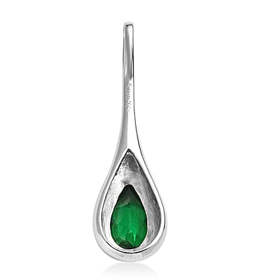Sajen Silver Rainbow Caribbean Doublet Quartz 2.15 ctw Pendant without Chain in Rhodium Over Sterling Silver