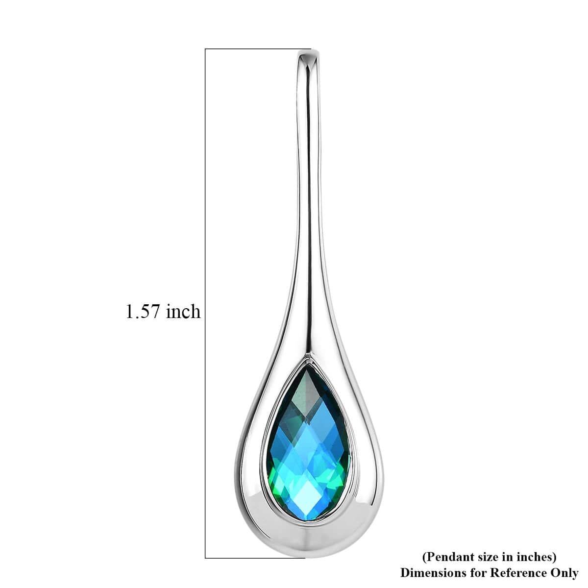 Sajen Silver Rainbow Caribbean Doublet Quartz 2.15 ctw Pendant in Rhodium Over Sterling Silver image number 5