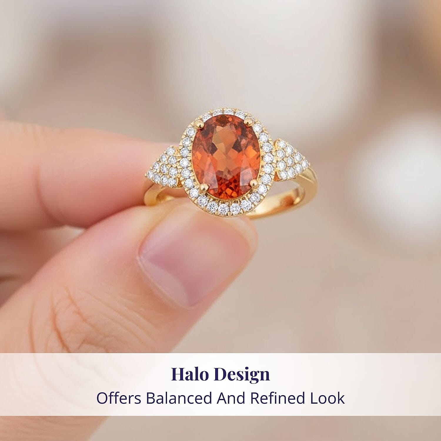 Certified & Appraised Luxoro AAA Imperial Fire Garnet and Diamond G-H I2 3.75 ctw Ring in 10K Yellow Gold (Size 10.0) 4.05 Grams