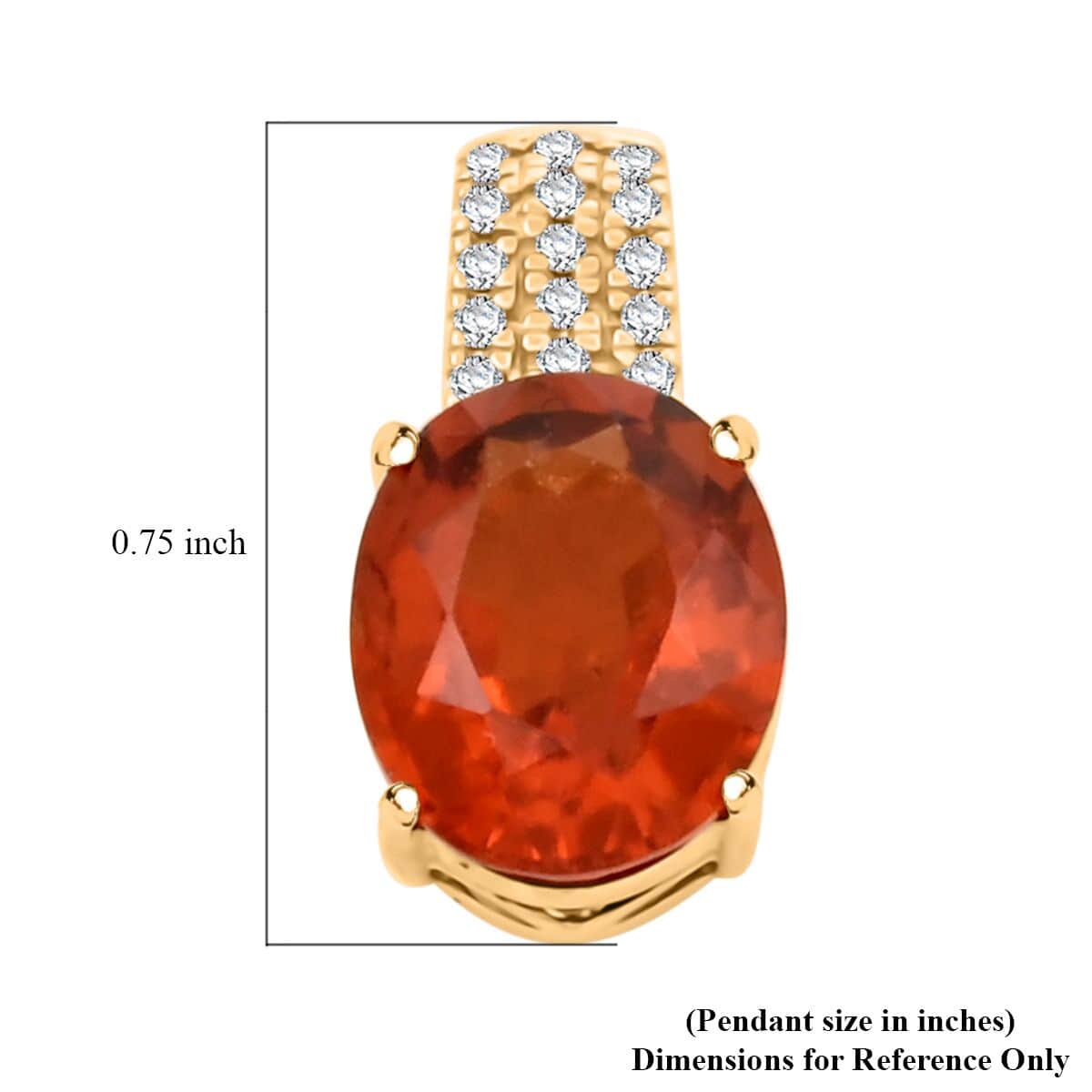 Certified & Appraised Luxoro AAA Ceylon Hessonite Garnet and G-H I2 Diamond 4.85 ctw Pendant in 10K Yellow Gold image number 4