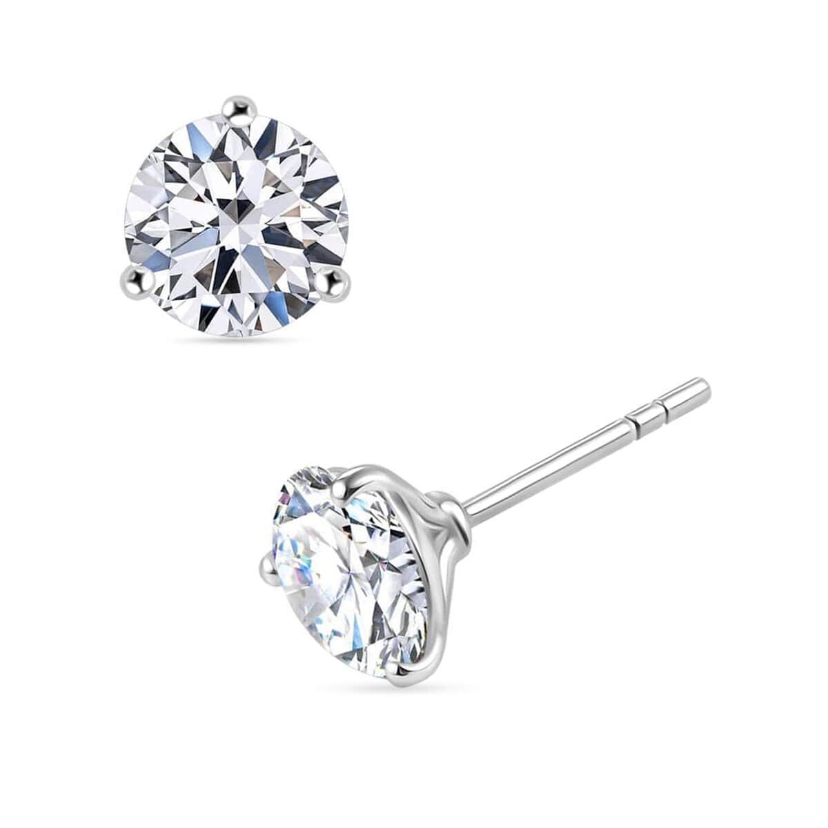 Luxuriant Lab Grown Diamond E-F VS 2.50 ctw Solitaire Stud Earrings in 10K White Gold image number 0