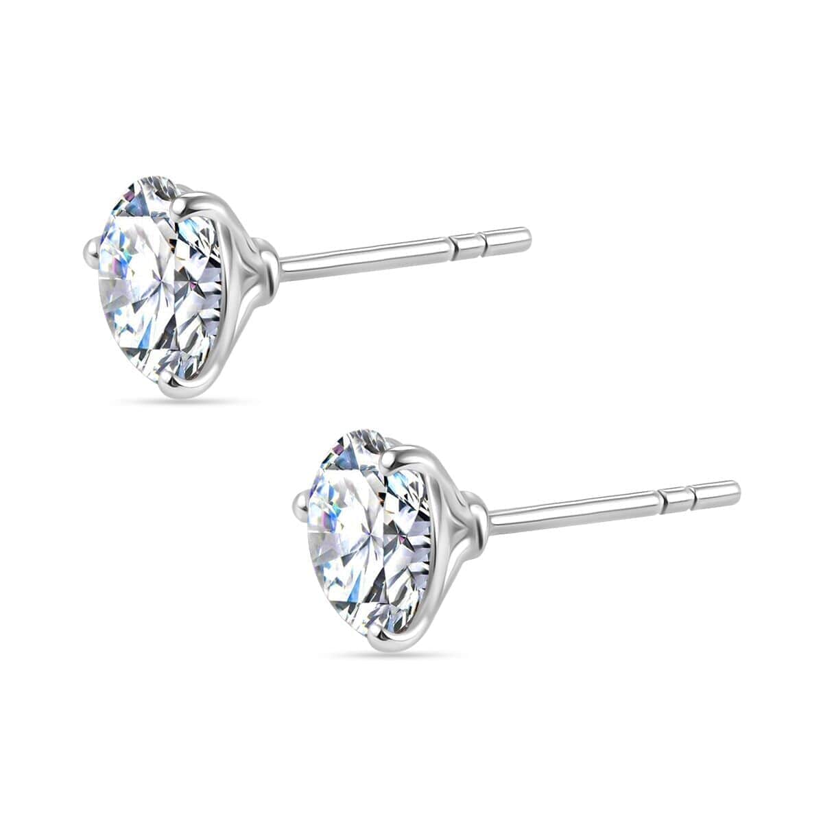 Luxuriant Lab Grown Diamond E-F VS 2.50 ctw Solitaire Stud Earrings in 10K White Gold image number 3