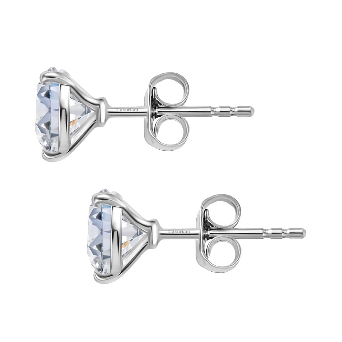 Luxuriant Lab Grown Diamond E-F VS 2.50 ctw Solitaire Stud Earrings in 10K White Gold image number 4