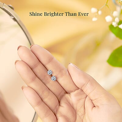SGL Certified Luxuriant Lab Grown Diamond E-F VS 2.50 ctw Solitaire Stud Earrings in 10K White Gold