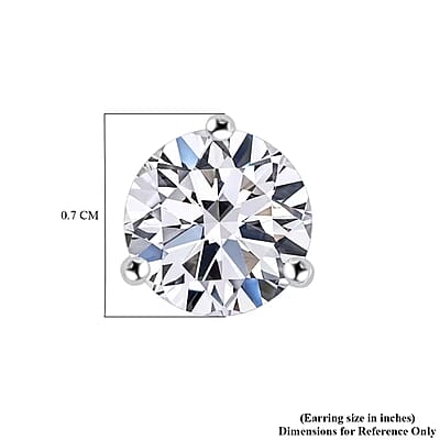 SGL Certified Luxuriant Lab Grown Diamond E-F VS 2.50 ctw Solitaire Stud Earrings in 10K White Gold