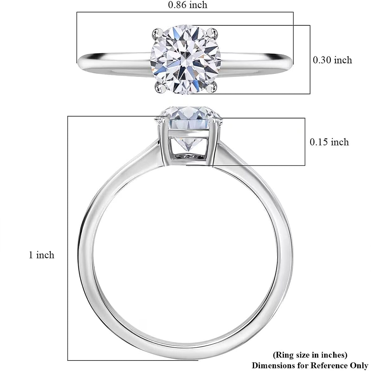 Luxuriant Lab Grown Diamond E-F VS 1.00 ctw Solitaire Ring in 10K White Gold (Size 10.0) image number 8