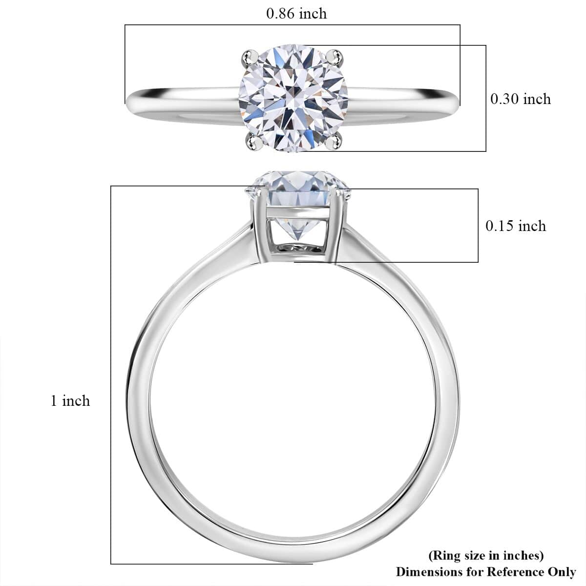 Doorbuster Luxuriant Lab Grown Diamond E-F VS 1.00 ctw Solitaire Ring in 10K White Gold (Size 7.0) image number 5