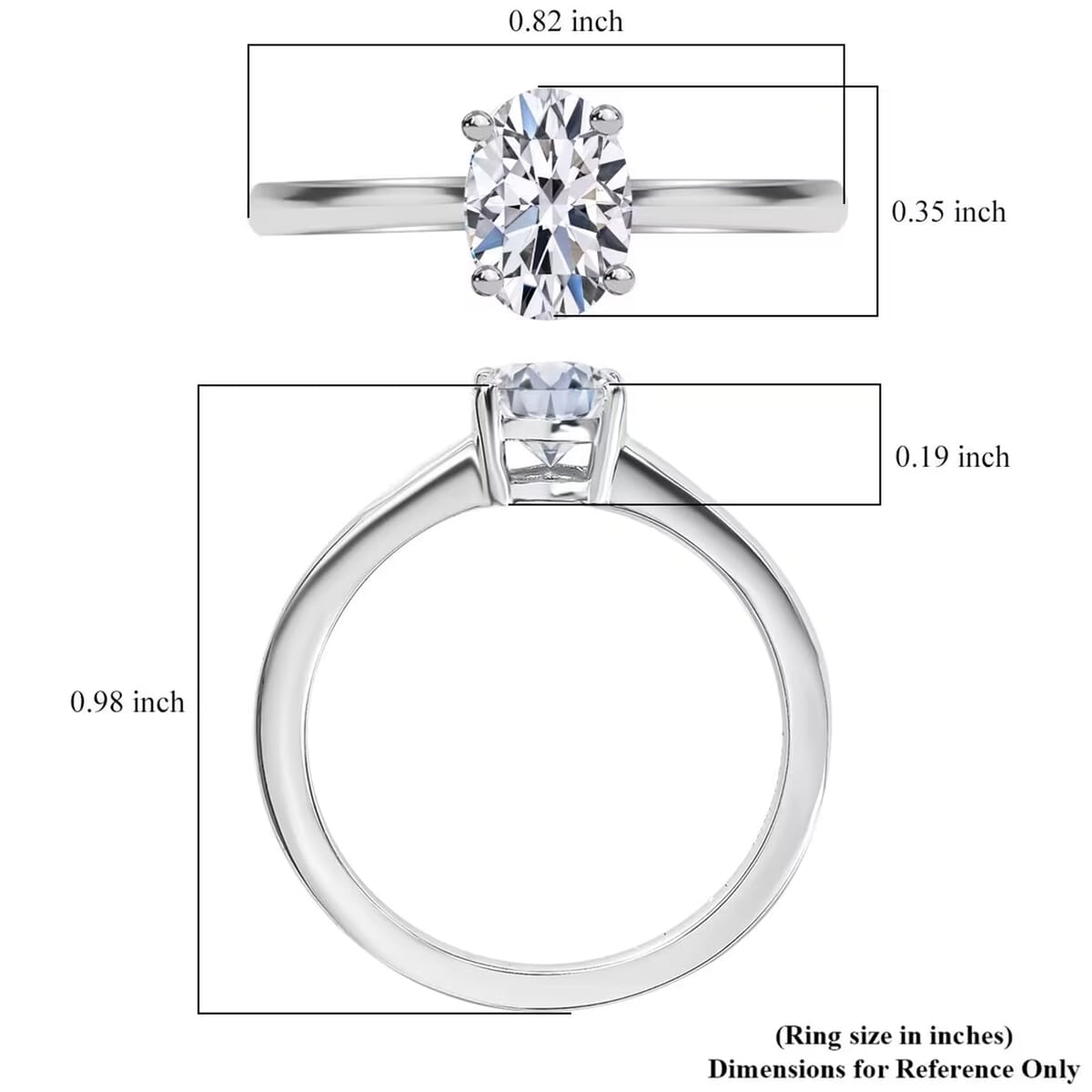 Luxuriant Lab Grown Diamond E-F VS 1.00 ctw Solitaire Ring in 10K White Gold (Size 10.0) image number 8