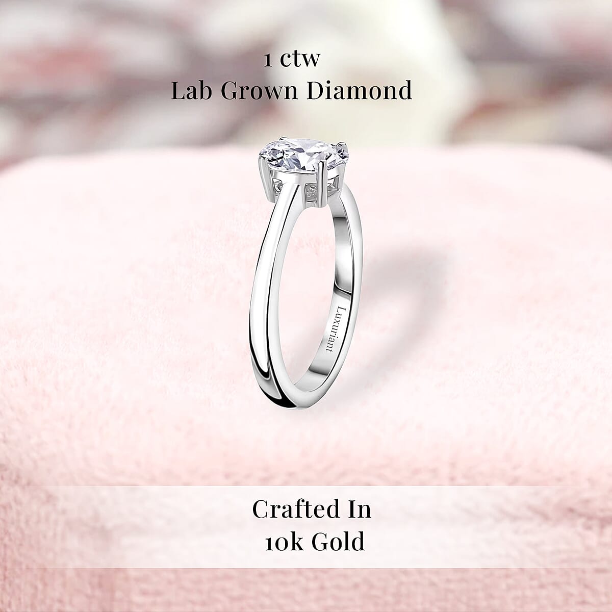 Luxuriant Lab Grown Diamond E-F VS 1.00 ctw Solitaire Ring in 10K White Gold (Size 8.0) image number 2