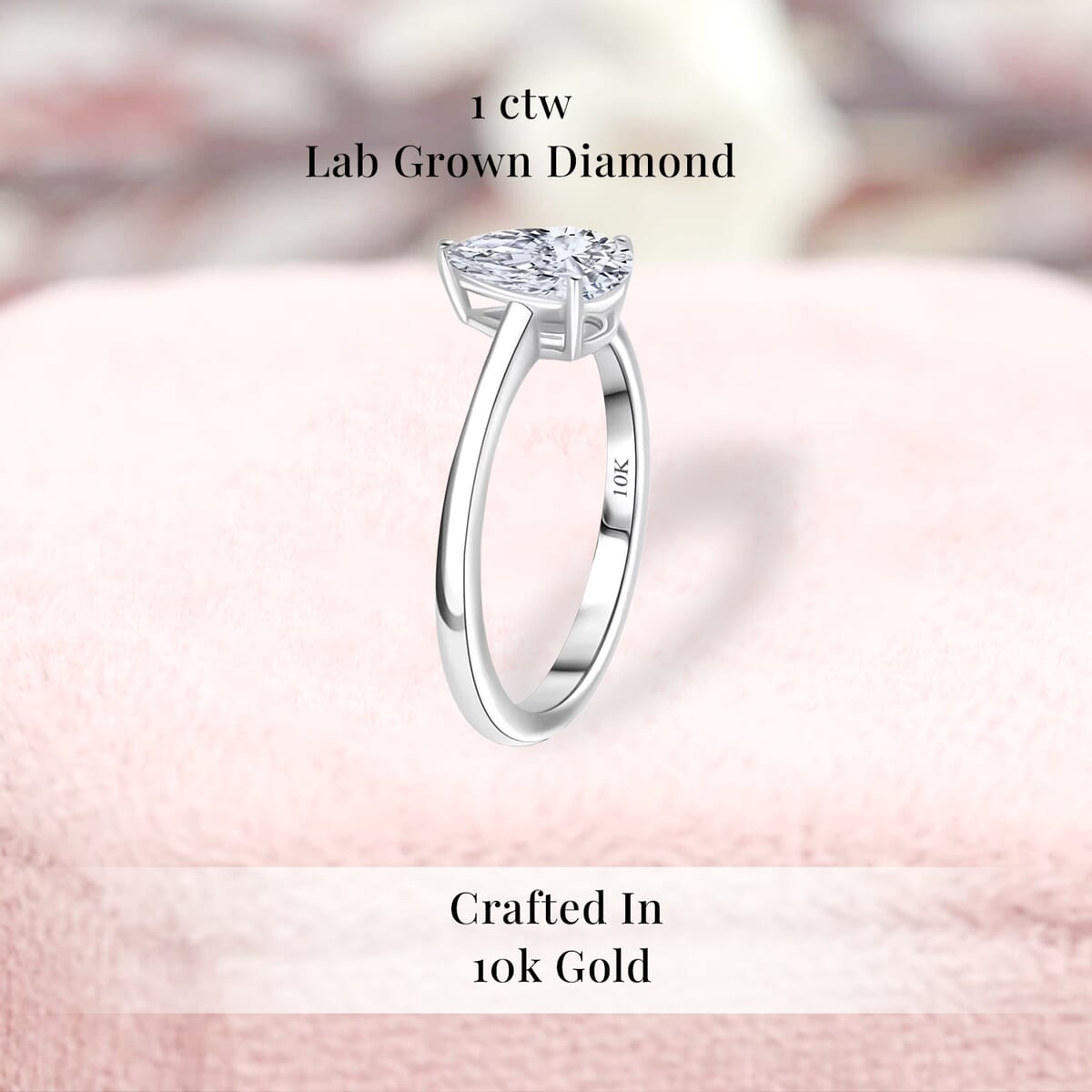 IGI Certified Luxuriant Lab Grown Diamond E-F VS 1.00 ctw Solitaire Ring in 10K White Gold (Size 6.0) image number 2