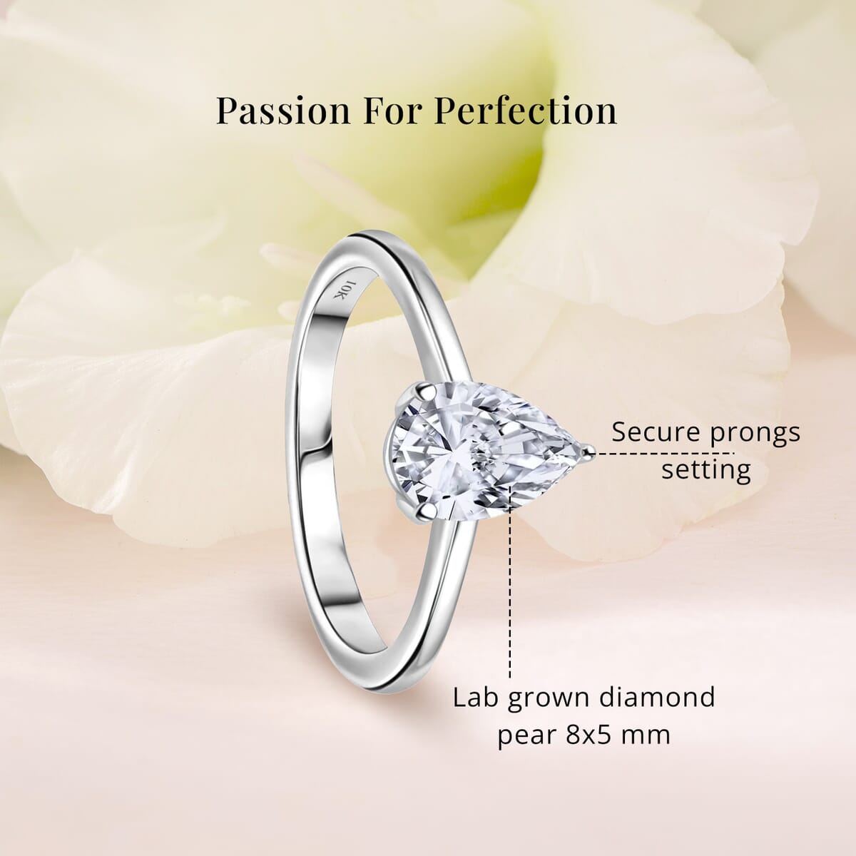 IGI Certified Luxuriant Lab Grown Diamond E-F VS 1.00 ctw Solitaire Ring in 10K White Gold (Size 6.0) image number 5