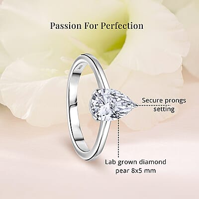 IGI Certified Luxuriant Lab Grown Diamond E-F VS 1.00 ctw Solitaire Ring in 10K White Gold (Size 6.0)