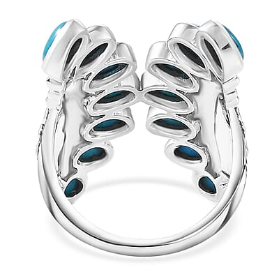 Artisan Crafted Sleeping Beauty Turquoise 3.90 ctw Ring in Black Oxidized Sterling Silver (Size 10.0)