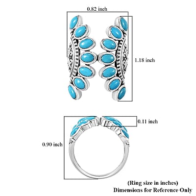 Artisan Crafted Sleeping Beauty Turquoise 3.90 ctw Ring in Black Oxidized Sterling Silver (Size 10.0)