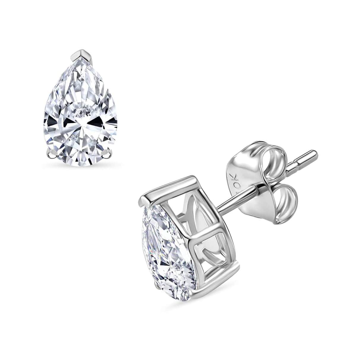 Luxuriant Lab Grown Diamond E-F VS 2.15 ctw Solitaire Stud Earrings in 10K White Gold image number 0